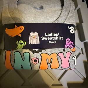 Gray Ladies' Sweatshirt with Colorful Print